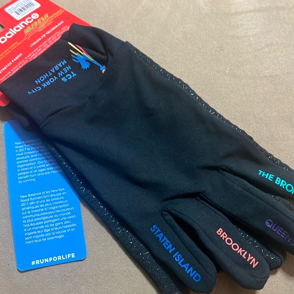 New balance TCS NYC Marathon winter running gloves size XL